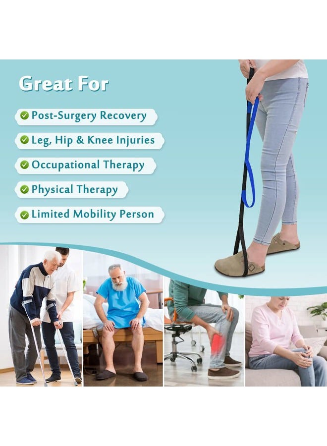 Mybow Leg Lifter Strap for After Knee Surgery Hip Replacement Recovery Kit Medical Leg Loop Lifter Pull Strap Lift Assist Rigid Foot Lifter for Disabled Elderly Adults Handicap Mobility Aids Portable Lifter - Image 4