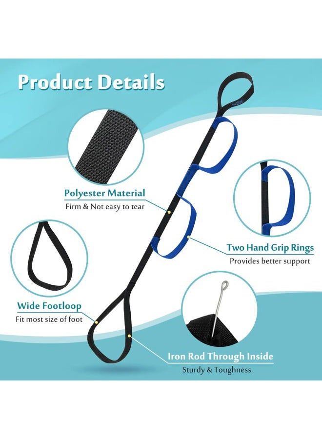 Mybow Leg Lifter Strap for After Knee Surgery Hip Replacement Recovery Kit Medical Leg Loop Lifter Pull Strap Lift Assist Rigid Foot Lifter for Disabled Elderly Adults Handicap Mobility Aids Portable Lifter - Image 3