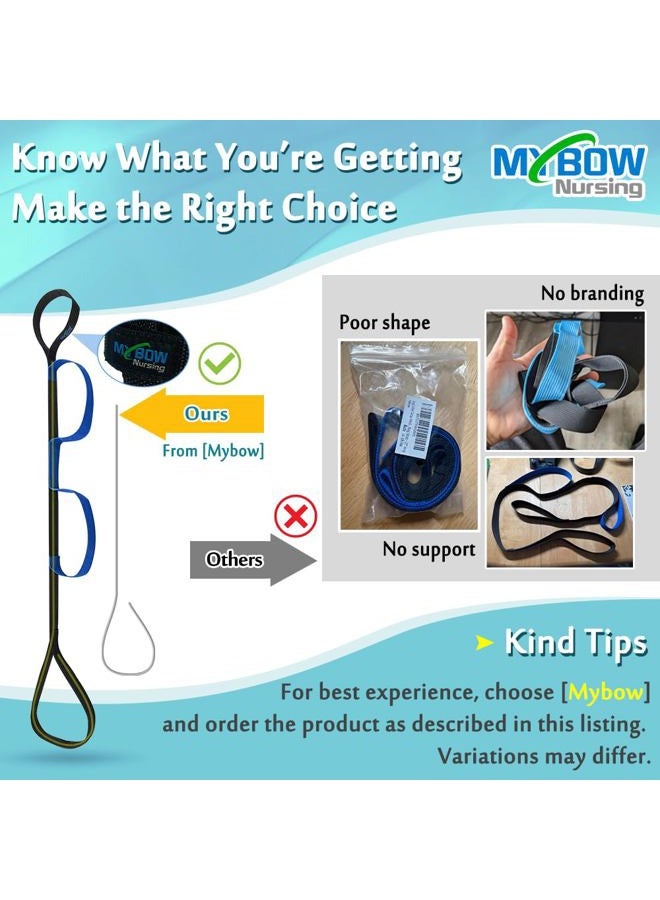 Mybow Leg Lifter Strap for After Knee Surgery Hip Replacement Recovery Kit Medical Leg Loop Lifter Pull Strap Lift Assist Rigid Foot Lifter for Disabled Elderly Adults Handicap Mobility Aids Portable Lifter - Image 2