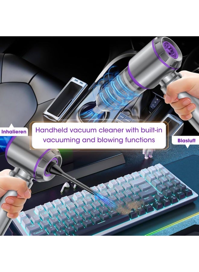 SunNivo Car Vacuum Cleaner Cordless,Wireless Mini Vacuum Cleaner 4-in-1 Compressed Air Duster & Air Blower & Pump，Portable Handheld Vacuum with Brushless Motor for Car, Home, Office,Camping - Image 5