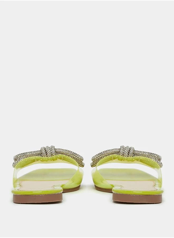 ستايلي Embellished Bow Detail Flat Sandal
