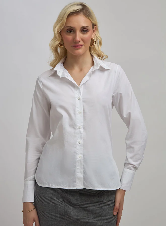 فيرجيو قميص رسمي بأكمام طويلة من قطن فيرجيو 100%