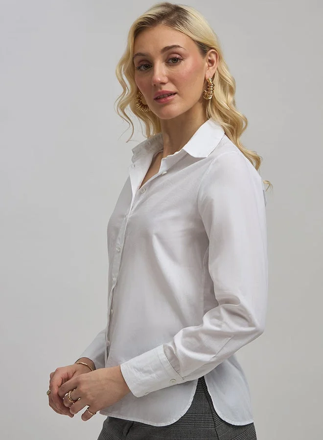 Virgio  Solid Cotton Long Sleeve Formal Shirt for Women for Women | Best Price UAE
