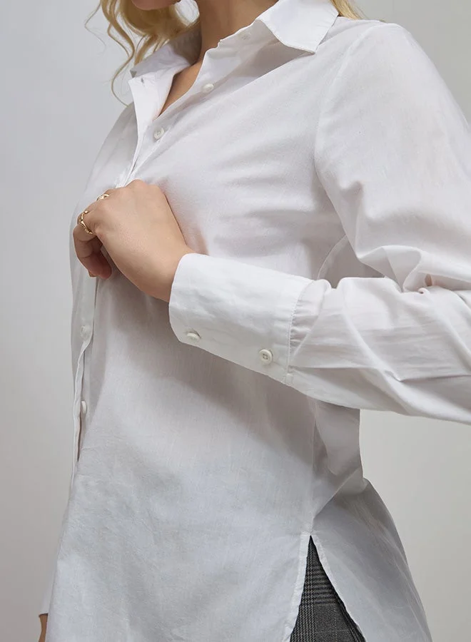 Virgio  Solid Cotton Long Sleeve Formal Shirt for Women for Women | Best Price UAE