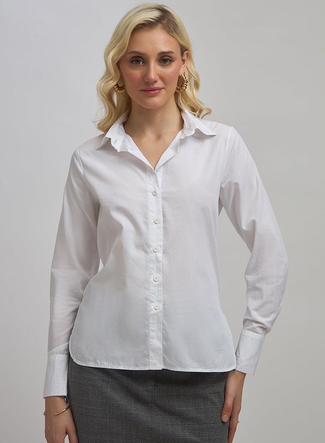 Virgio Solid Cotton Long Sleeve Formal Shirt for Women - Image 1