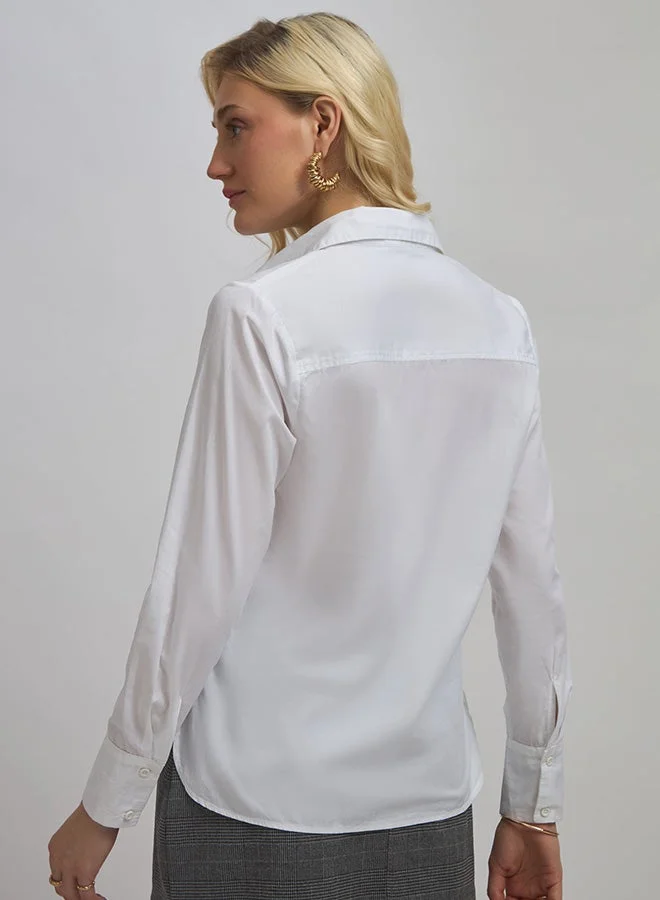 Virgio  Solid Cotton Long Sleeve Formal Shirt for Women for Women | Best Price UAE