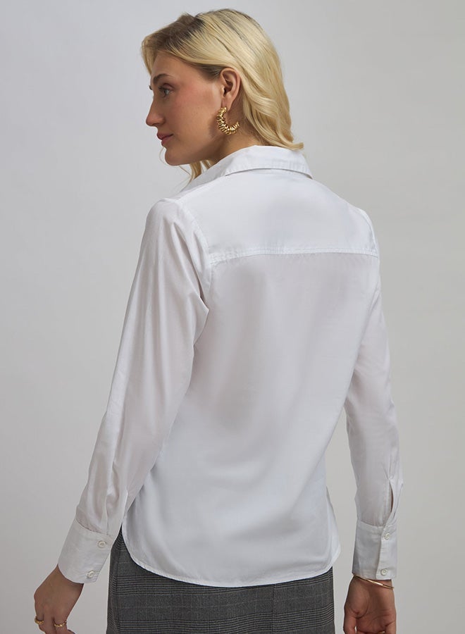 Virgio Solid Cotton Long Sleeve Formal Shirt for Women - Image 4