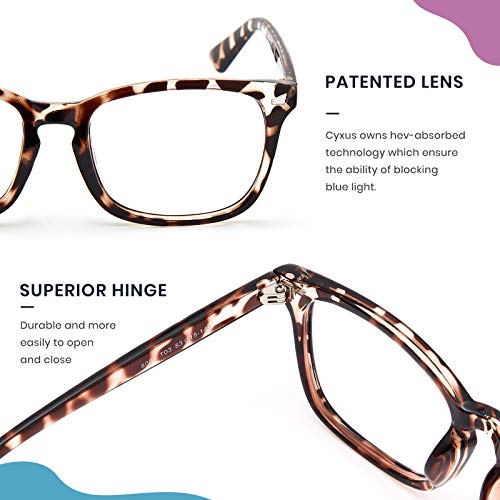 Cyxus Leopard Blue Light Glasses for Woman Reduce Eye Strain UV Protection for Computer Screen 8082T03 - Image 4