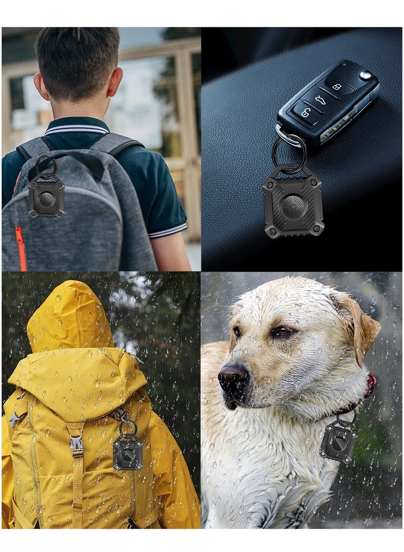 SOLARAE IP68 Waterproof Airtag Holder 2 Pack, Hard TPU Airtag Keychain, 360Â° Full Protection Airtag Case with Key Chain for Key, Luggage, Dog Collar, Compatible Apple Air tag - Image 2