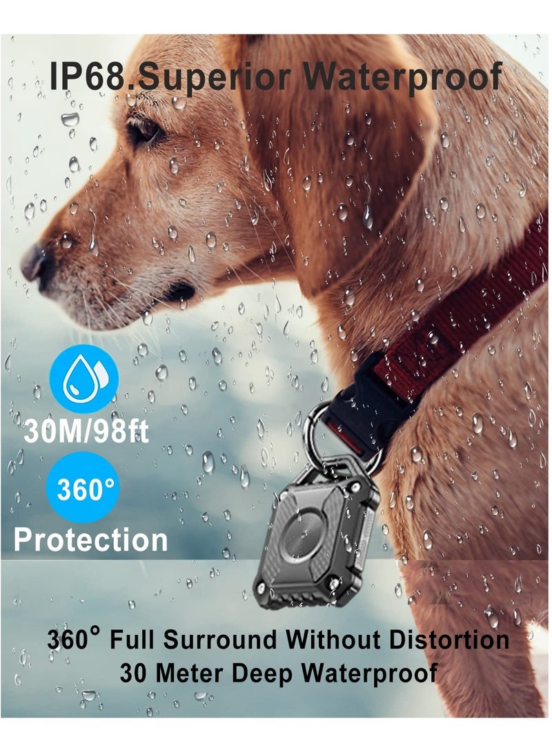 SOLARAE IP68 Waterproof Airtag Holder 2 Pack, Hard TPU Airtag Keychain, 360Â° Full Protection Airtag Case with Key Chain for Key, Luggage, Dog Collar, Compatible Apple Air tag - Image 4