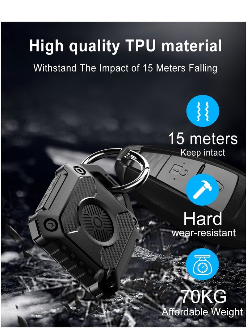 SOLARAE IP68 Waterproof Airtag Holder 2 Pack, Hard TPU Airtag Keychain, 360Â° Full Protection Airtag Case with Key Chain for Key, Luggage, Dog Collar, Compatible Apple Air tag - Image 5
