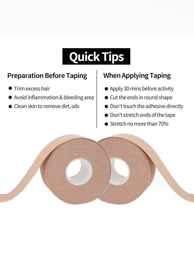 LIVQORA Generic Chest Tape - Adhesive Lifting Tape (2-pack contains 10 pairs of nipple covers), Invisible Chest Tape Under Clothes, Face Skin Lifting TapeBeige - Image 4