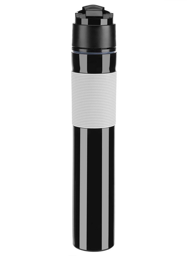 HAOHIZE Coffee Press Bottle, 350ml Portable Mug Tea and Coffee Maker Bottle Coffee Brewer Travel Tumbler Water Cup Tea Coffee Maker Drinking Water Cup for Travelling (Black) - Image 1