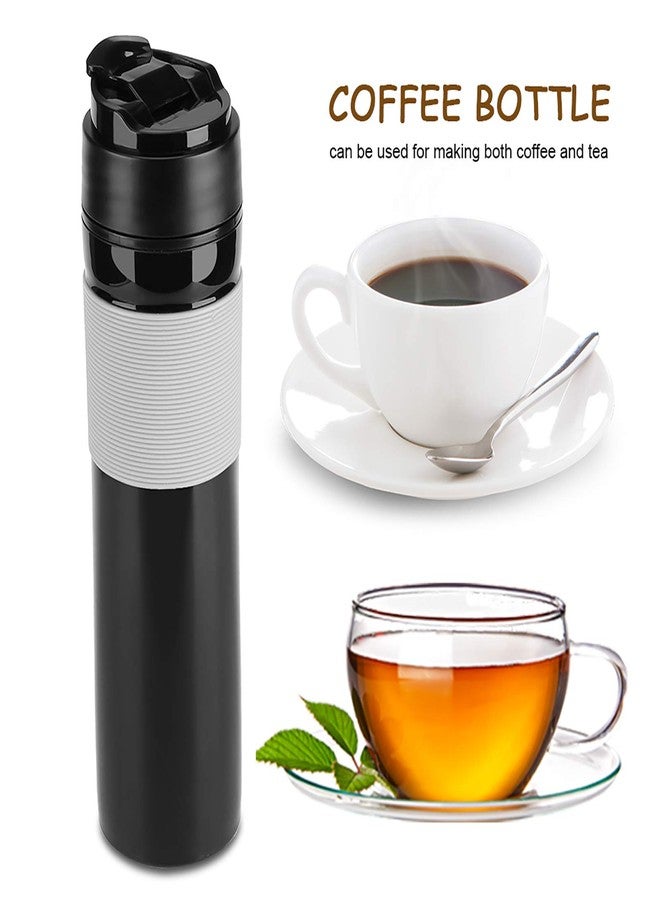 HAOHIZE Coffee Press Bottle, 350ml Portable Mug Tea and Coffee Maker Bottle Coffee Brewer Travel Tumbler Water Cup Tea Coffee Maker Drinking Water Cup for Travelling (Black) - Image 2