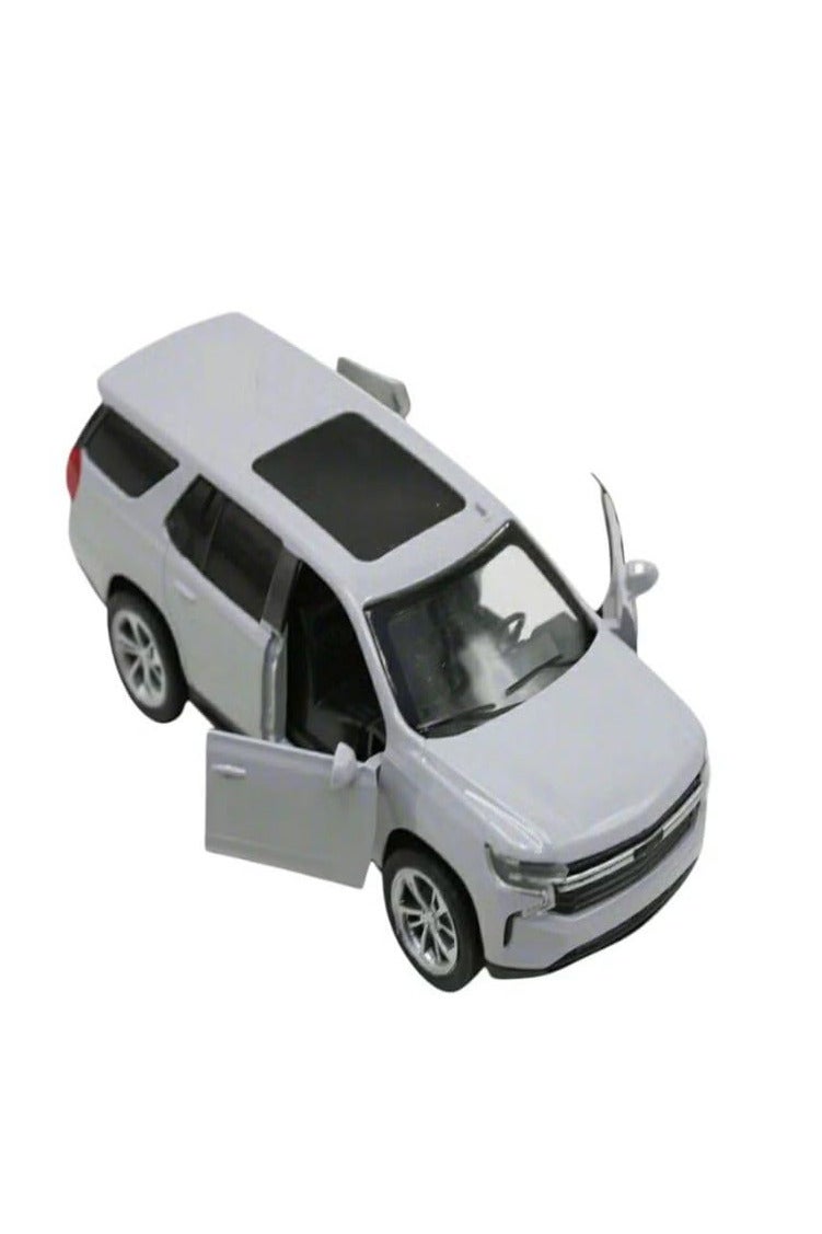 1/46 Scale Chevrolet Tahoe SUV Diecast Model with Lights and Sound - Diecast Alloy Sports Car - Opening Front Doors - Approximately 12.7cm (No Box - White) - Image 4