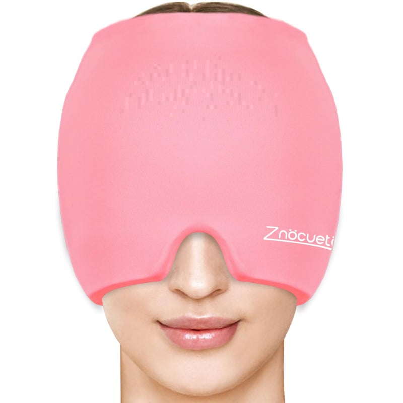 ZNCUETD Migraine Headache Relief Cap Hat Full Head ice Pack Wrap Cooling Gel Ice Beanie Cold Cap HotCold Compress Therapy for Sinus Stress Tension Head Pain Relief Gift for Women