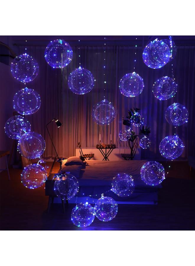 Bluejw Light Up Led Balloons, 18 Packs Party Balloon Cell Battery included Inflated Size 22 Inches 3 Modes Flashing String Lights Clear Balloon, for Birthday Wedding Decorations (4 Colors) - Image 2