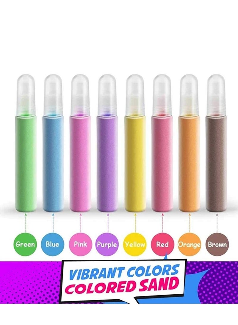 8Pcs Kids DIY Sand Painting Set - Creative Drawing Board with Bubble Handmade Picture Paper for Art Projects, Decorations, and Crafts - Image 5