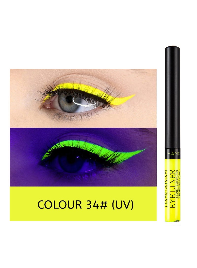 هاندايان محدد عيون مقاوم للماء، محدد عيون سائل، لمسة نهائية من الأشعة فوق البنفسجية، مكياج احترافي، يدوم طويلاً، سريع التلطخ، مقاوم للجفاف الشديد، يبقى طوال اليوم، خط مائي مجنح، نتيجة فورية - Image 2