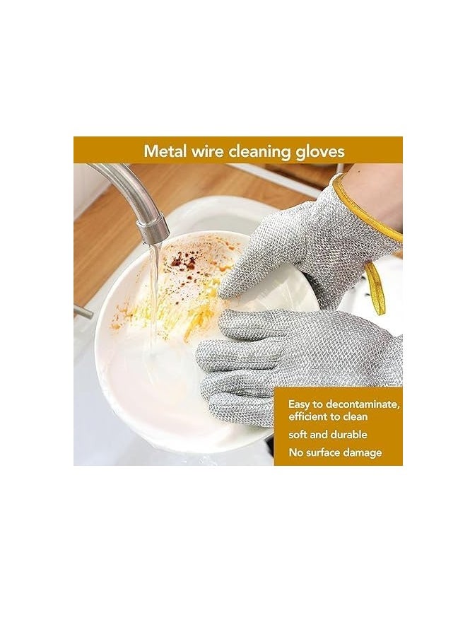 Generic 1 PAIR Wire Dishwashing Gloves,Kitchen Cleaning Gloves,Household Cleaning Tools,Heat Insulation Anti-Hot Waterproof Durable Gloves,Skin-Friendly,Reusable Kitchen Gloves For Washing Dishes Wiping Pots  - Image 2