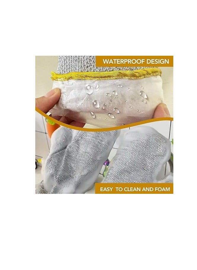 Generic 1 PAIR Wire Dishwashing Gloves,Kitchen Cleaning Gloves,Household Cleaning Tools,Heat Insulation Anti-Hot Waterproof Durable Gloves,Skin-Friendly,Reusable Kitchen Gloves For Washing Dishes Wiping Pots  - Image 4