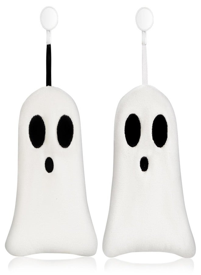 Quera 2 Pack Hand Towels Halloween Ghost Embroidered Premium Luxury Decor Bathroom Decorative Dish Towels Set for Drying, Cleaning, Cooking, Holiday Towels Gift Set - Image 1