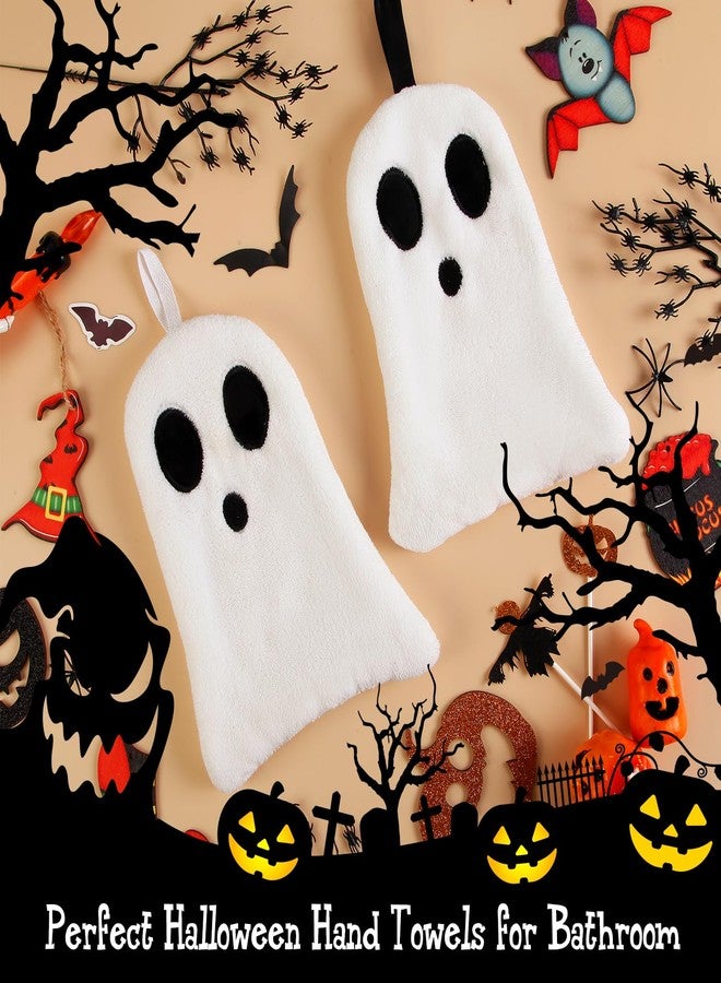 Quera 2 Pack Hand Towels Halloween Ghost Embroidered Premium Luxury Decor Bathroom Decorative Dish Towels Set for Drying, Cleaning, Cooking, Holiday Towels Gift Set - Image 5