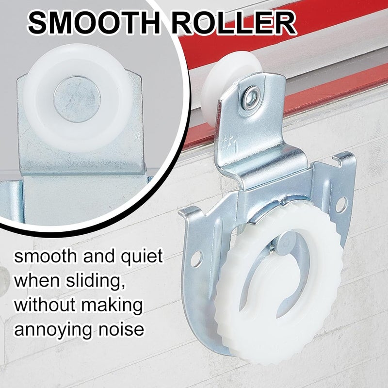 Yaocom 4 Piece Sliding Closet Door Hardware Rollers Wardrobe Cabinet Door Hangers Knob Adjustable Hooks with 8 Screws - Image 4