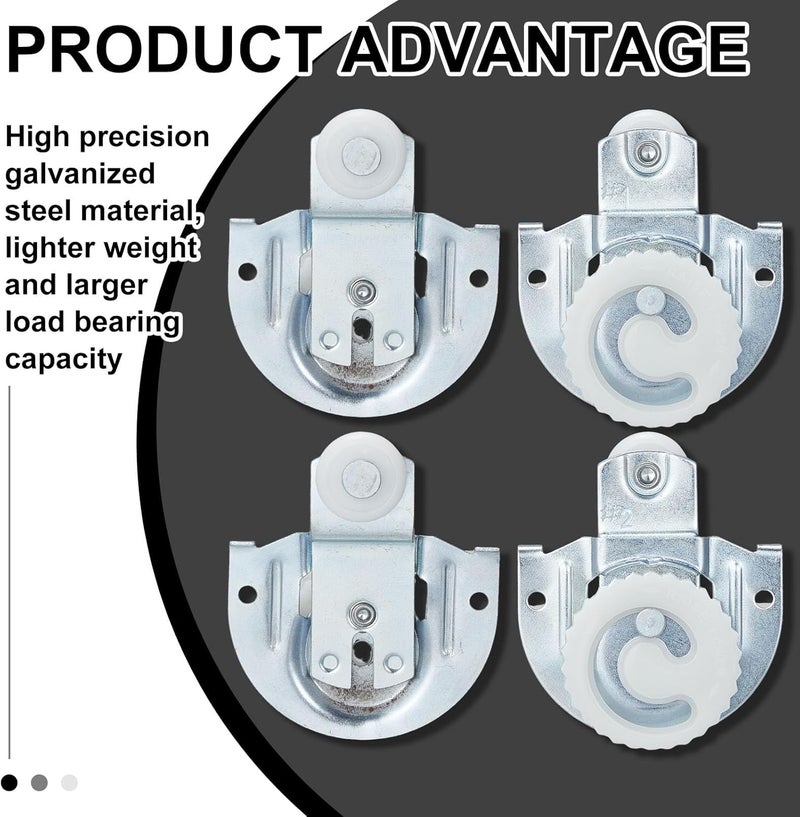 Yaocom 4 Piece Sliding Closet Door Hardware Rollers Wardrobe Cabinet Door Hangers Knob Adjustable Hooks with 8 Screws - Image 3