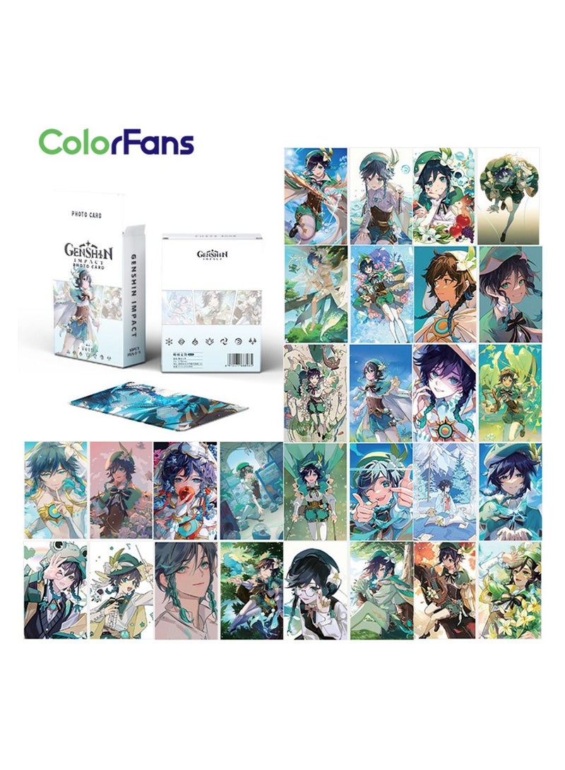 Color Fans 50 Pcs Genshin Impact Barbatos Venti Cute Anime Photo Lomo Cards - Image 1