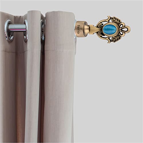 FERIO Alloy Zinc and Diamond Antique Brass Curtain Bracket Parda Holder and Curtain Finial for Door and Windows Fitting 1 Inch Rod (Curtain Holder Rod 2 Pcs and Curtain Finial 2 Pcs) - Image 5