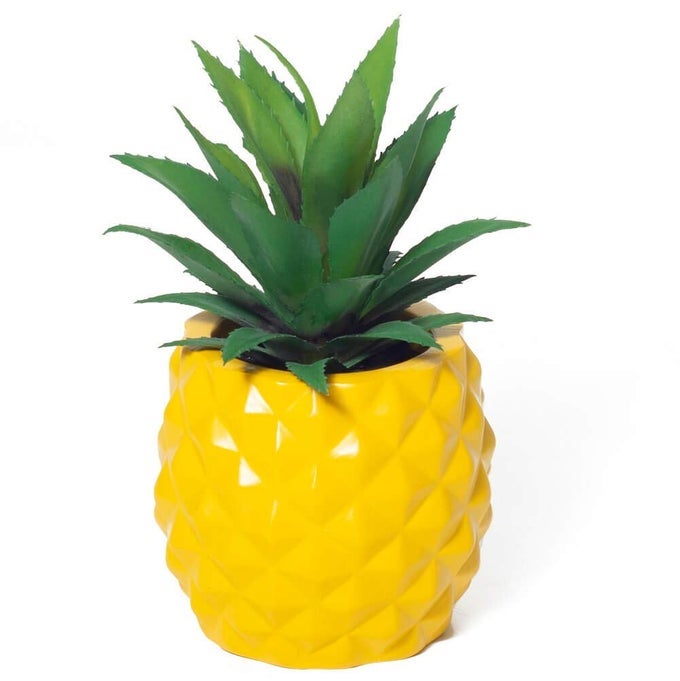 ARTIFICIAL SUCCULENT POTTED PINEAPPLE DECOR FAKE PINEAPPLE HOME OFFICE KITCHEN TABLE DECORATION YELLOW