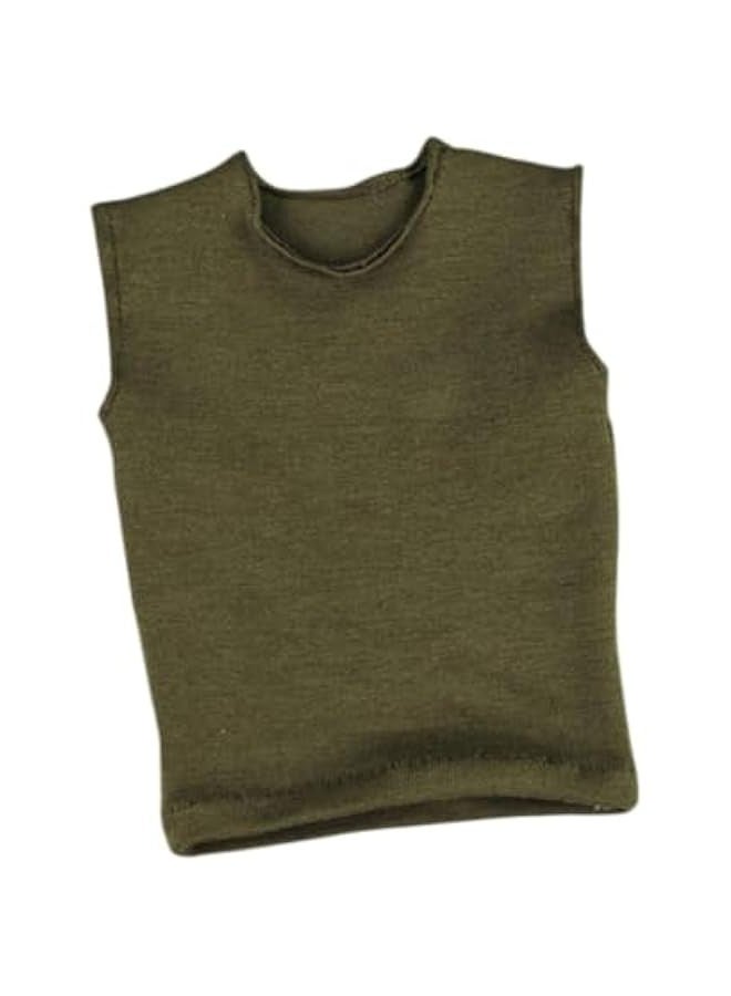 1/6 Male Figure T Shirt Sleeveless Vest Outfits Short Sleeve Doll Clothes Mini for 12 inch Accs Male Action Figures Dress up, Green  - Image 1