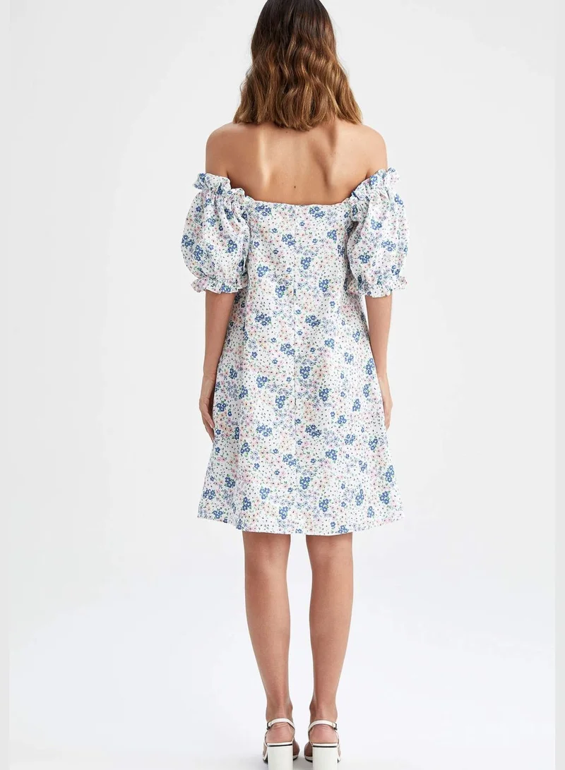 DeFacto Floral Off-Shoulder Dress