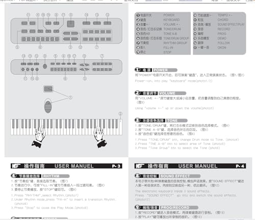 SEMART keyboard Piano Digital electric piano portable electronic music keyboard 61 key toy for kids beginner children toddler musical instruments wmicrophone stand USB christmas Birthday gift - Image 5