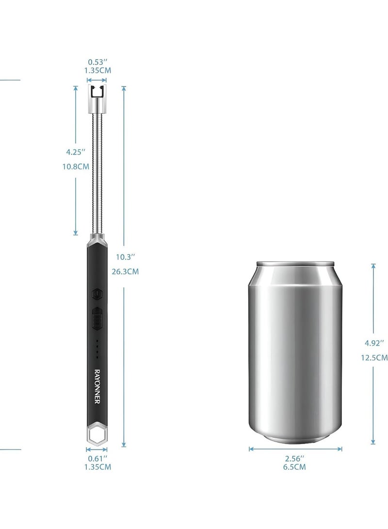 Rechargeable electronic lighter – operates without flame or gas, offering maximum safety. Wind‑resistant and equipped with a child safety lock, it ensures secure use. Designed with a long, flexible neck to easily light stoves, ovens, candles, and for home occasions or outdoor trips with ease and safety. - Image 3