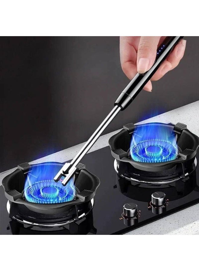 Rechargeable electronic lighter – operates without flame or gas, offering maximum safety. Wind‑resistant and equipped with a child safety lock, it ensures secure use. Designed with a long, flexible neck to easily light stoves, ovens, candles, and for home occasions or outdoor trips with ease and safety. - Image 4
