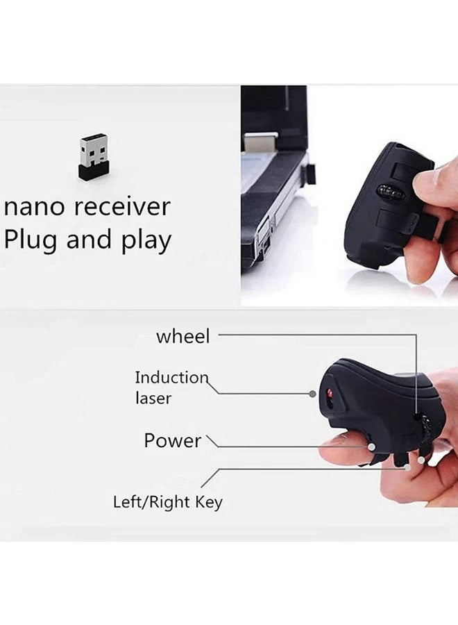 GM306 Finger Wireless 2.4G Bluetooth Mouse USB Optical Rechargeable Finger Ring Office Mouse 16000Dpi for PC Laptop Computer New  - Image 2