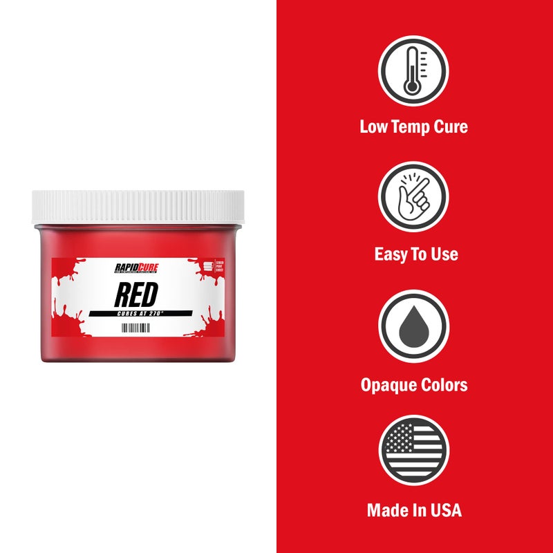 Screen Print Direct Rapid CureÂ® Screen Printing Ink Red (8oz.) - Plastisol Ink for Screen Printing, Fast Curing Fabric Paint - Screen Print DirectÂ®, USA Made - Image 2