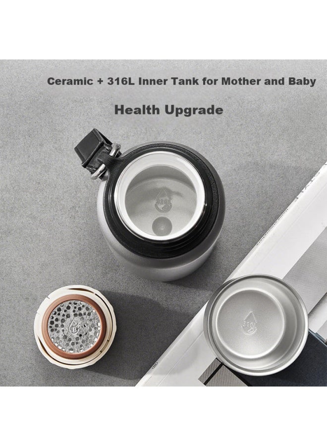 Joyoung Insulated Mug, 316L Stainless Steel With Ceramic Inner Liner, Pure Titanium Filter, Large Capacity, Vacuum Insulated, Travel Water Bottle - Image 1