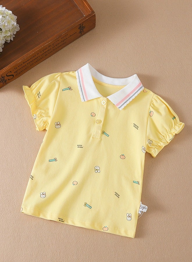 KUYEEBEAR KUYEEBEAR Baby Girls Preppy Style Summer Polo Shirt  - Image 1