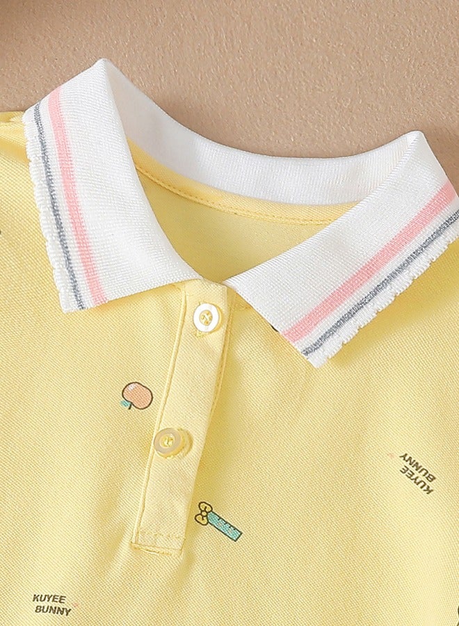KUYEEBEAR KUYEEBEAR Baby Girls Preppy Style Summer Polo Shirt  - Image 3