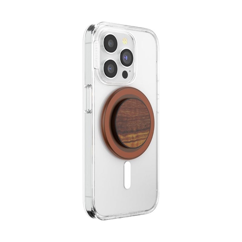PopSockets Phone Grip for MagSafe, Magnetic Holder, Phone Stand, Brown - Olive Wood - Image 3
