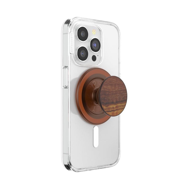 PopSockets Phone Grip for MagSafe, Magnetic Holder, Phone Stand, Brown - Olive Wood - Image 1