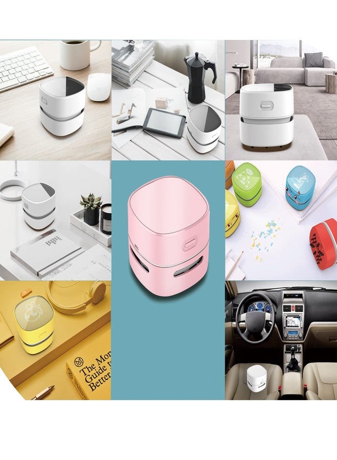 ODISTAR Desktop Vacuum Cleaner, Mini Table dust Sweeper Energy Saving,High Endurance up to 400 mins,360º Rotatable Design for Keyboard/Home/School/Office (Pink Charging) - Image 5