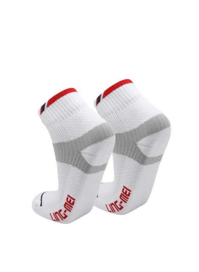 لينغ-مي لينغ مي جوارب AS 104 (أحمر وأبيض) – قابلة للتنفس، ناعمة ومتينة للرياضة