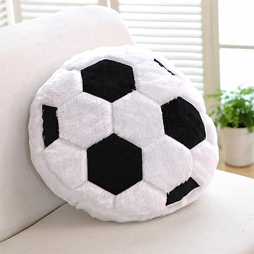 JULAN 14inch Fluffy Soccer Balls Plush PillowSoft Soccer Ball Stuffed ToysDecorative Soccer Football Pillow Cushion Throw PillowFootball Plushies Plush Doll for Home Deco Kids Big Sports Toy Gift - Image 1