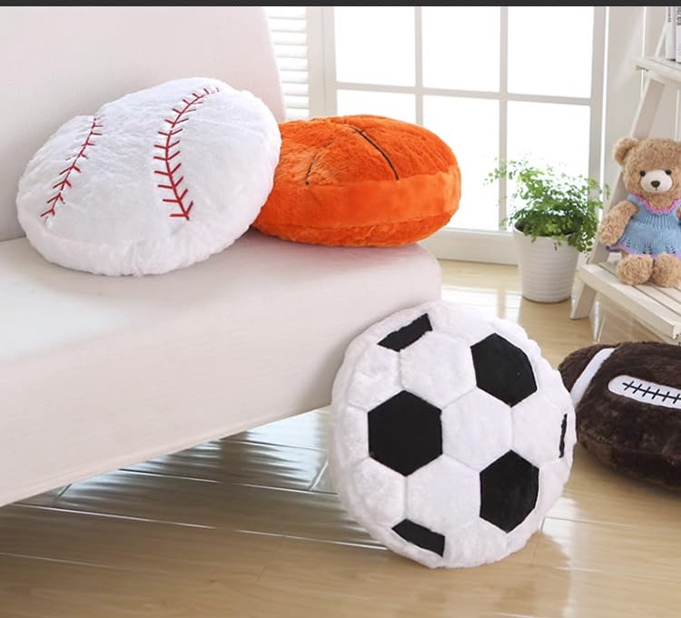 JULAN 14inch Fluffy Soccer Balls Plush PillowSoft Soccer Ball Stuffed ToysDecorative Soccer Football Pillow Cushion Throw PillowFootball Plushies Plush Doll for Home Deco Kids Big Sports Toy Gift - Image 5