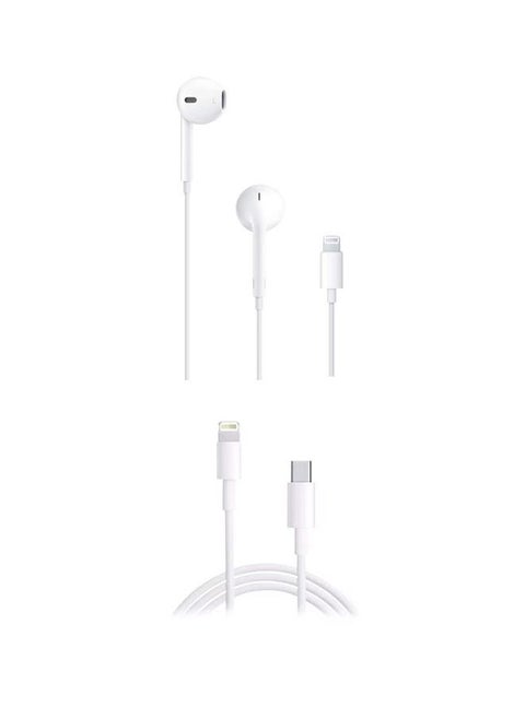 2-In-1 Lightning Connector Earphone And Lightning to USB Cable For Apple iPhone