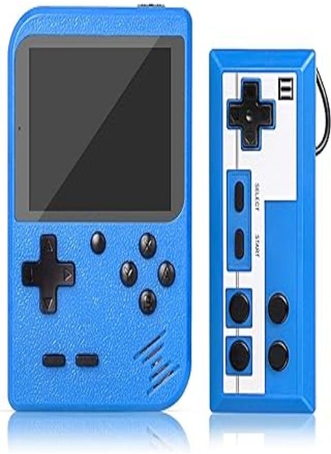 Winique retro game console, handheld games portable game player with 500 classic fc games, 3.0 inch screen 800mah rechargeable battery support tv connection & two players for kids adults (blue)